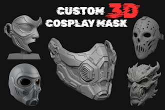 custom 3d model cosplay helmets masks props  stl files halloween mask