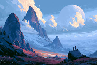 do fantasy landscape illustrations