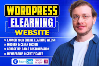 build wordpress lms website educational elearning website design with learndash