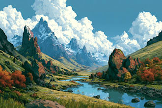 create fantasy landscape illustrations