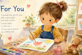 paint watercolor children book illustrations for you