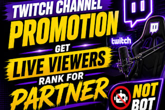 twitch channel for twitch channel promotion get live viewers, rank for partner