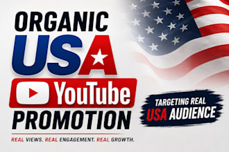 organic USA youtube promotion, video promotion channel monetization