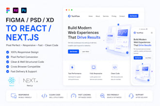 convert figma PSD xd to react or nextjs website