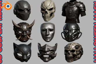 create custom 3d printable halloween cosplay mask and helmet stl for 3d printing