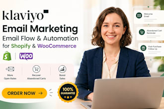 klaviyo email marketing, email flow email automation for shopify and woocommerce