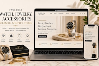 build luxury watch, jewelry, fashion shopify store, watch website, jewelry store