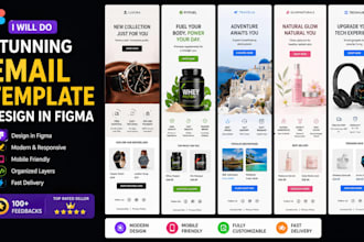 design stunning responsive email templates in figma for klaviyo, mailchimp