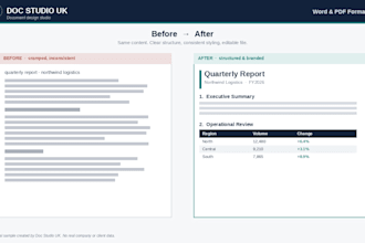 professionally format and redesign your word or PDF document