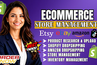 ecommerce store manager for ebay etsy amazon tik tok shopify product management