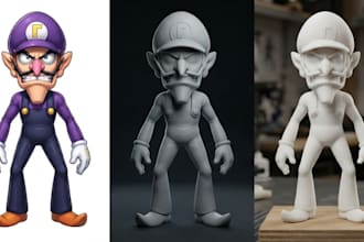 convert 2d to 3d model toy image to 3d printable stl figurine for 3d printing
