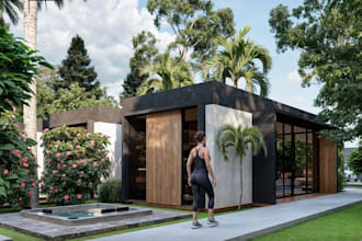 design tiny house, cabin, container home and realistic 3d renderings