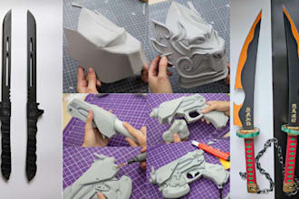 custom weapon pepakura cosplay props eva foam pepakura template 3d printable stl