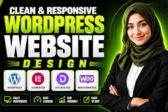 create wordpress website design, local business website, woocommerce store