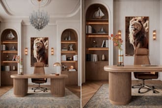 do 3d home office design corporate office coworkspace meeting room gaming room