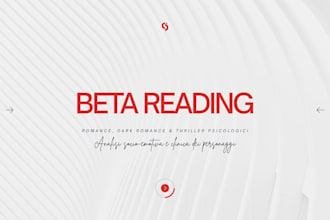 beta reader analitica per il tuo romanzo romance, dark romance o thriller
