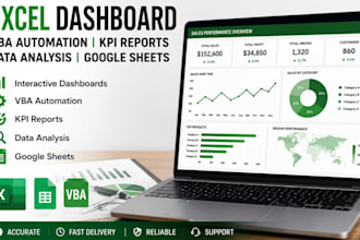 build excel dashboard vba automation kpi reports, data analysis and google sheet