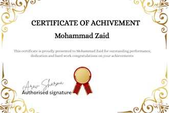 design professional certificate, award and gift certificate