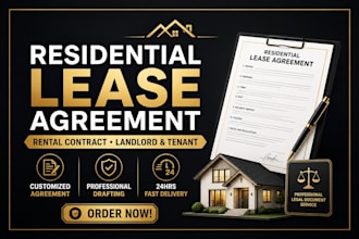 draft a residential lease agreement rental contract or landlord tenant lease