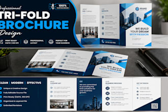 design modern professional tri fold brochure