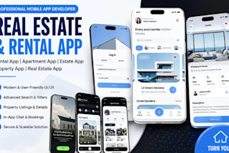develop real estate app, hotel booking app, house renting app, agent app,