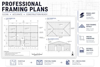 design wood framing plan roof framing floor framing in autocad