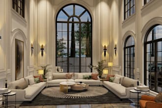 create a realistic 3d interior rendering for real estate