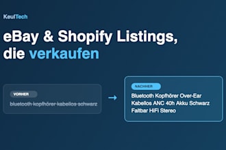 optimize your ebay and shopify listings with german SEO product content