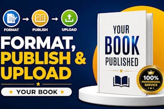 format, publish, and upload your book to amazon KDP for print and ebook