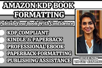 format, publish, and upload your book to amazon KDP for print and ebook