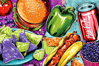 food pop art of your food pop art