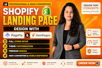 create shopify pagefly landing page and gempages design