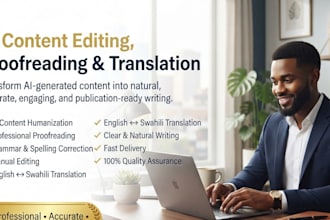 proofread, edit and rewrite in n english and swahili