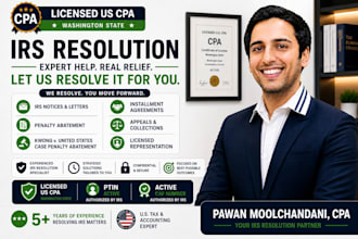 provide professional irs resolution from a licensed US CPA