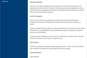write a professional cover letter