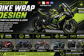 design professional bike wrap and motorcycle graphics