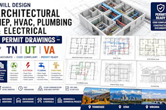 do architectural mep hvav plumbing electrical permit drawing tn ut VA