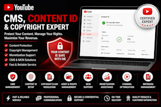 manage youtube cms, content id, mcn, copyright claims, and channel monetization