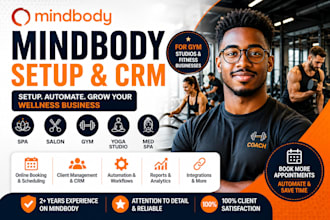 setup mindbody, gymmaster, fitness booking system, or wellness CRM