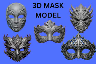 design custom 3d cosplay mask, helmet, halloween mask stl for 3d printing