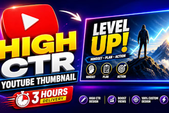 create high CTR youtube thumbnails in 3 hours