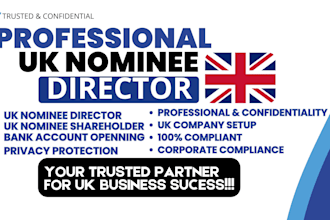 provide UK nominee director, company formation shareholder compliance service