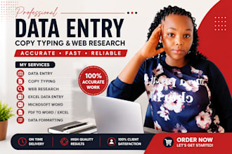 do accurate data entry copy typing web research excle tasks