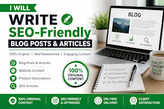 write SEO optimized blog articles with keyword research  in 24 hours