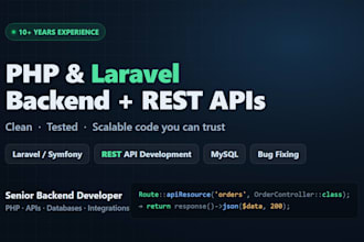 develop your PHP laravel backend and rest API