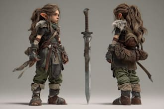 your dnd character art or rpg character, character design