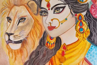 create hand drawn mythological watercolor illustrations