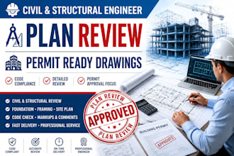 review architectural, structural, and civil drawings for permit submission
