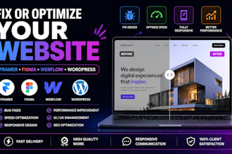 fix or optimize your framer website, figma, webflow, wordpress website