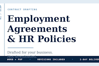 draft employment agreement and HR company policies